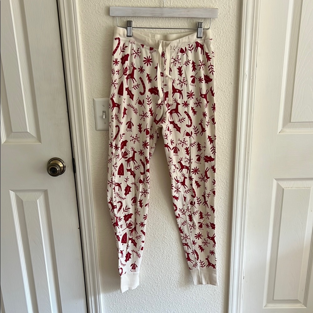 Hanna Andersson Cream and Red Cotton Pajama Pants